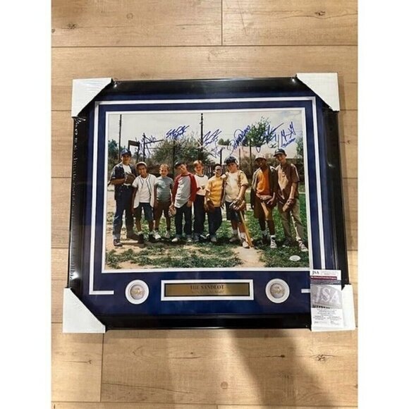 The Sandlot Autograph Signed 8 Cast Members Inscribed 16x20 Photo Framed JSA